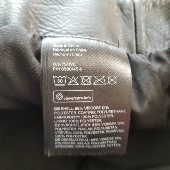 H&M Embroidered Black Faux leather skirt size 4 - Picture 6 of 6